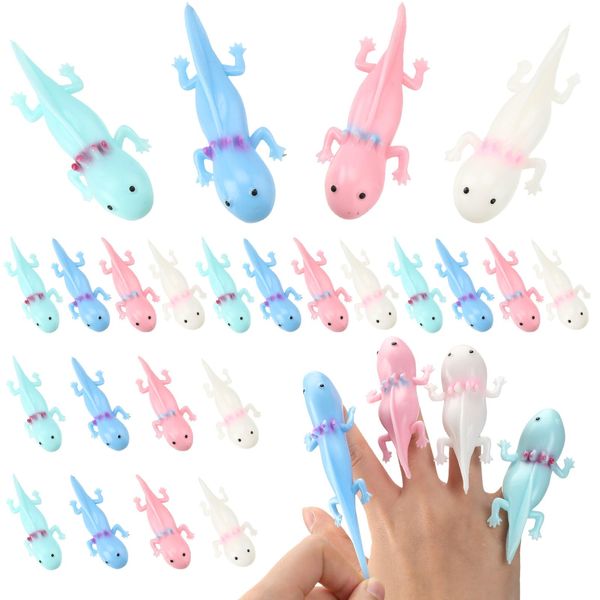 HyDren 48 Pcs Rubber Axolotl Slingshot Sensory Fidget Toy Axolotl Party Favors Axolotl Gifts Axolotl Party Supplies Valentine's Day Gifts Stress Relief Toys for School Classroom Exchange Prizes