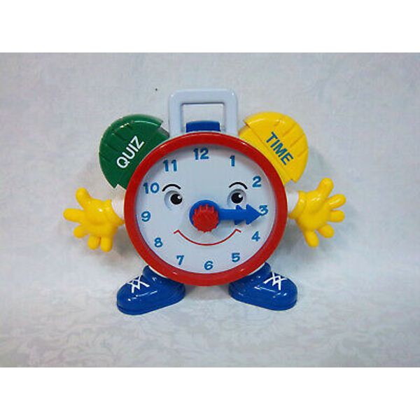 Talking Telly Quiz Time Clock Navystar 9" Educational Learning Clock Talking