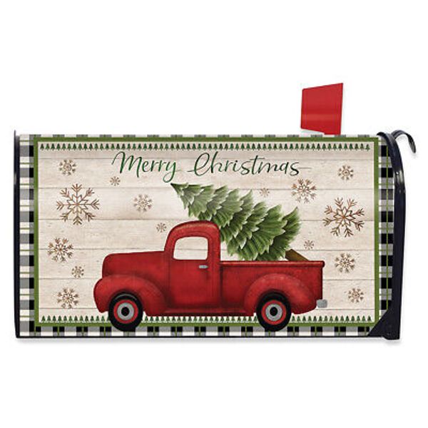 Merry Christmas Pickup Truck Large Mailbox Cover Primitive Oversized