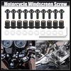 Hihaha 10pcs M5 Motorcycle Fairing Windscreen Screw Bolt Titanium Tone Durable Material