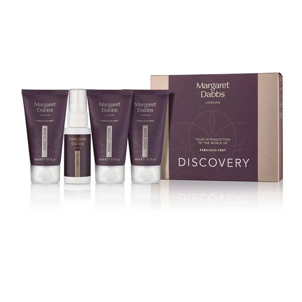 Margaret Dabbs Fabulous Feet Discovery Kit with Foot Soak 45ml, Foot Scrub 45ml, Foot Lotion 45ml and Foot Oil 30ml