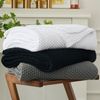Longhui bedding Chunky Cable Knit Throw Blanket Lightweight Grey 100% Organic...