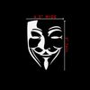 2X Pack Anonymous Face Mask Sticker Decal Notebook Car Laptop 4" x 6" (White)