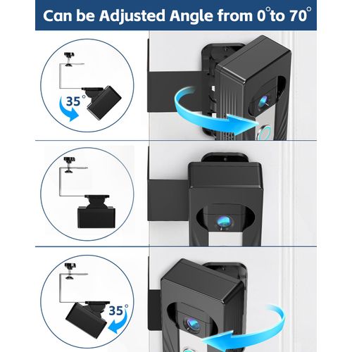 Trushome Adjustable Angle Doorbell Mount, Compatible with Ring/Blink Wireless Video Doorbell, No Drill Anti-Theft Doorbell Camera Mount(Not Included Doorbell)