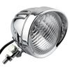 Motorcycle Motorcycle Batelite Headlight with Visor 4.5" Universal (Silver/White Lens)