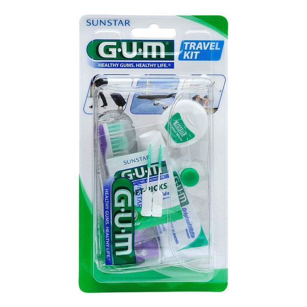 GUM Travel Kit Toothbrush + Floss + Toothpaste Pack of 1