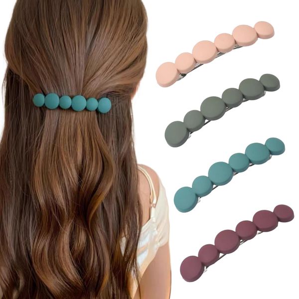 Ypkia 4 Stück Französische Haarspangen Damen Dünnes Haar Automatische Haarspange Klein Hair Clip Set Für Frauen Mädchen