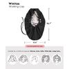 Silk Lined Work Cap with Button for Long Ponytail Hair Women Black