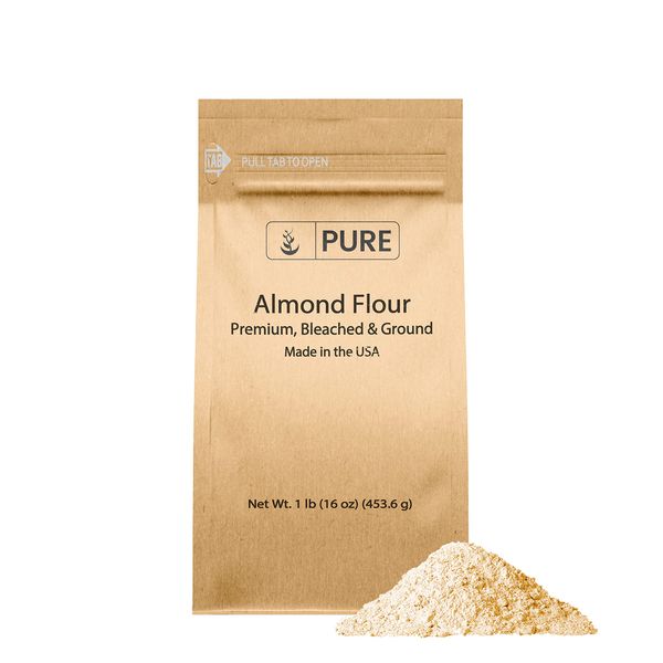 Pure Original Ingredients Almond Flour (1 lb) Blanched Almonds, Extra Fine, Grown in California