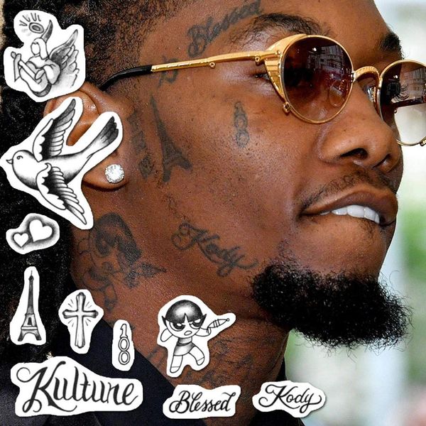 Offset Temporary Tattoos Set - Offset Face Tattoos/Offset Halloween Costume