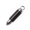 Stainless Steel Bullet Keychain Pendant Top Pill Case, Stainless Steel Metal