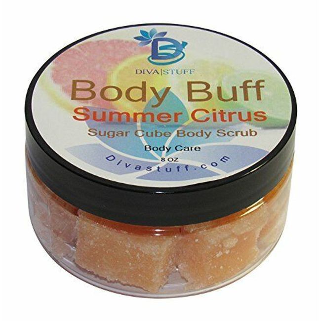 Diva Stuff Sugar Cube Body Buff Scrub, Exfoliates and Hydrates Skin, Pairs With