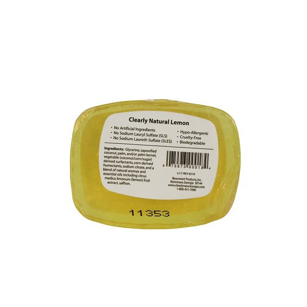 Clearly Natural: Glycerine Soap, Lemon 4 oz (4 pack)