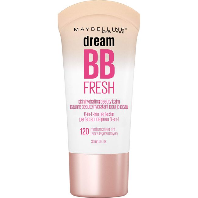 Maybelline New York Dream Fresh Skin Hydrating BB cream, 8-in-1 Skin Perfecting Beauty Balm with Broad Spectrum SPF 30, Sheer Tint Coverage, Oil-Free, Medium, 1 Fl Oz