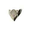 VIE Chevron Crystal Ring, Rose Quartz