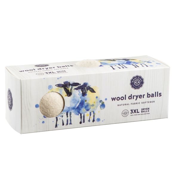 Woolzies Wool Dryer Balls Organic: Our Big Wool Spheres are the Best Fabric Softener | 3-Pack XL Dryer Balls for Laundry is Made with New Zealand Wool | Use Laundry Balls for Dryer with Essential Oils