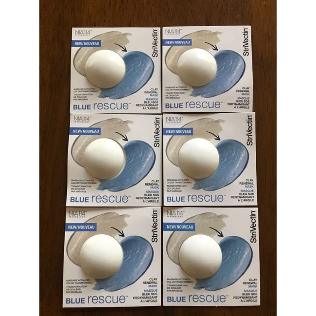 6 x Strivectin Multi-Action Blue Algae Clay Renewal Mask NIA114 SAMPLES, 4g each