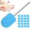 Nail Art Sanding Cap, Nail Drill Bit Block Sanding Cap, Polishing Head Grinding Sanding Bands Set Polisher Sand Manicure Pedicure Tool(10 x 15mm)(Blue)
