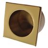Universal Hardware Finger Pull Handle Recessed Edge Flush Square Fitting Pocket Insert Wardrobe Sliding Doors 29mm (Polished Brass)