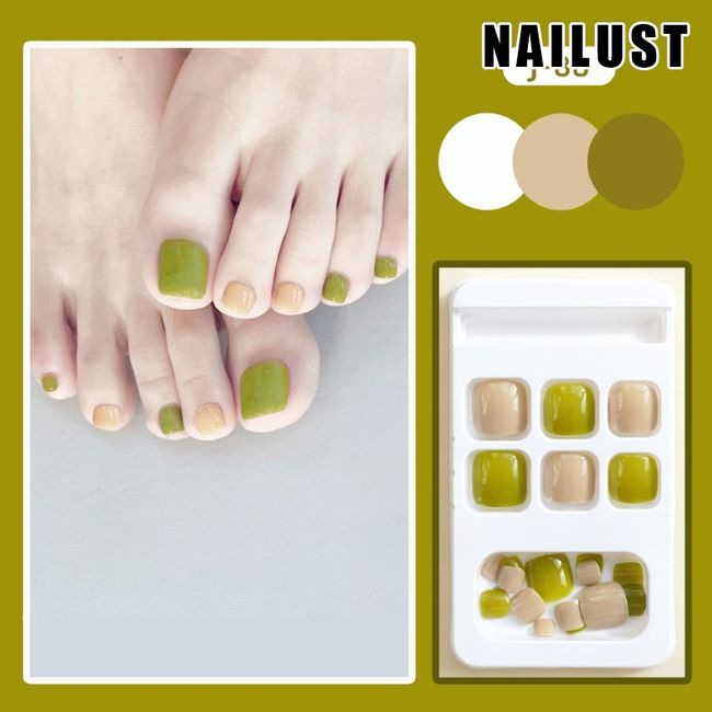 Toe Nails  [Set of 24] Nail Tips Nail Tips Nail Stickers False Nails False Nails Present Paste Nails Peelable Summer Nails Nail Supplies Nail Art Nail Parts NAILUST