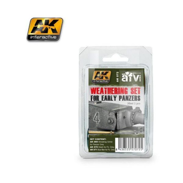 Ak Interactive Ak00072 - Early Panzer Weathering Set Modellers Pigment Effects