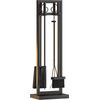 5-Piece Fireplace Tool Set – 30.5" Black Scroll Design Heavy Duty Fireplace Acce