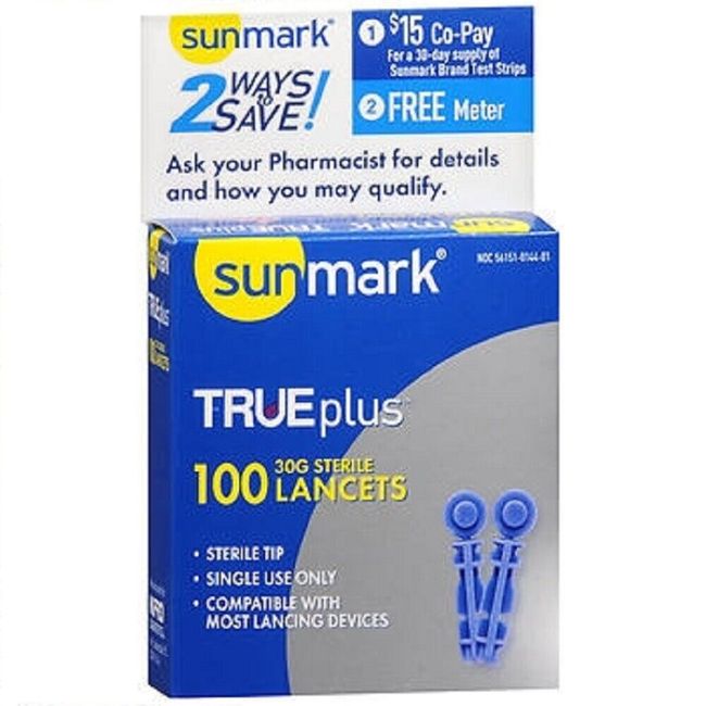 sunmark TRUEplus Lancet, 28 Gauge, Twist Top, Box of 100,