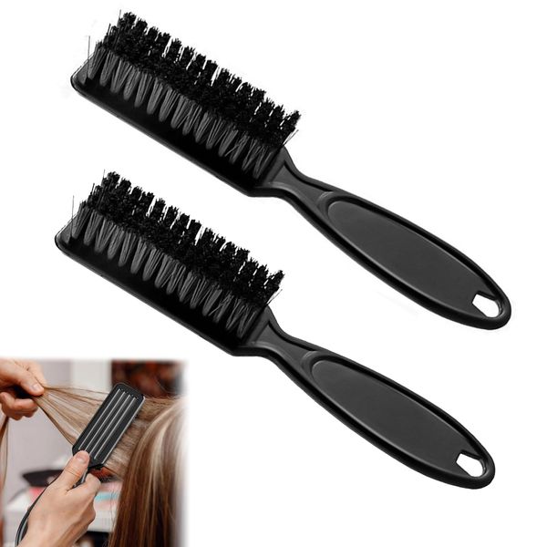 2 Pcs Beard Brush，Barber Brush，Beard Brush For Men，Mens Hair Brush Hair Clipper Cleaning Nylon Brush For Fading & Moustache Styling For Women Men