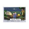 PrintedPerfection.com Personalized Camping Couple, One Child Snow Globe Frame Gift