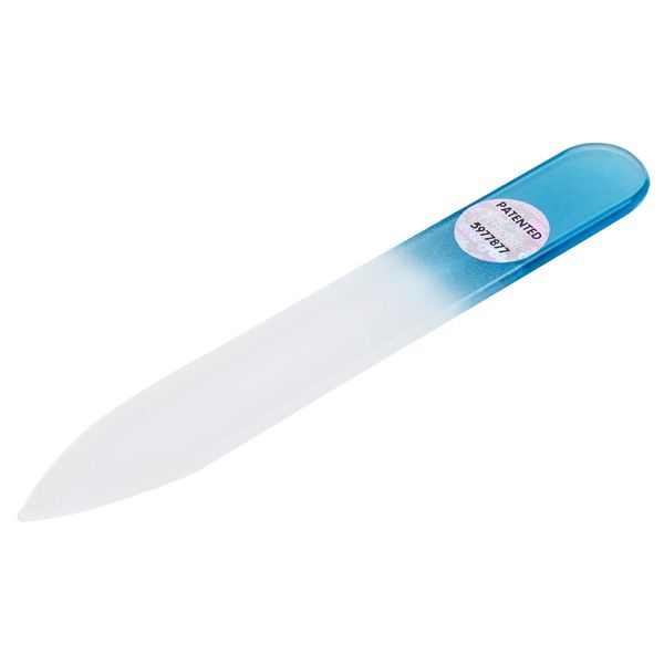 REMOS Nail File Made of Real Tempered Glass - Double-Sided 8 cm - Blue