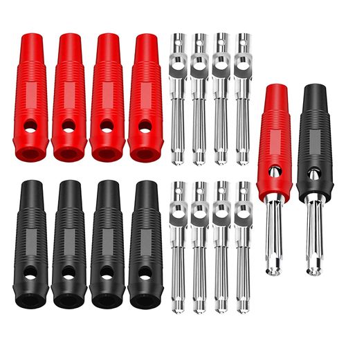 Cleqee 4mm High Current Stackable Banana Plug 32A Threaded Solderless Banana Connector Adapter for Electrical Test