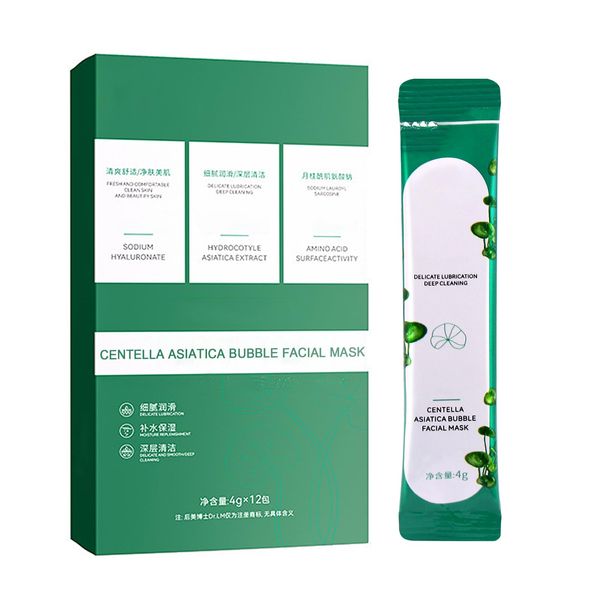 Centella Asiatica Seifenblasenmaske, Grüner Tee-Vitamin-Reinigungsmaske, Bubble Mask, Daily Care für jeden Hautzustand Strahlende Haut und einen Glow-Effekt