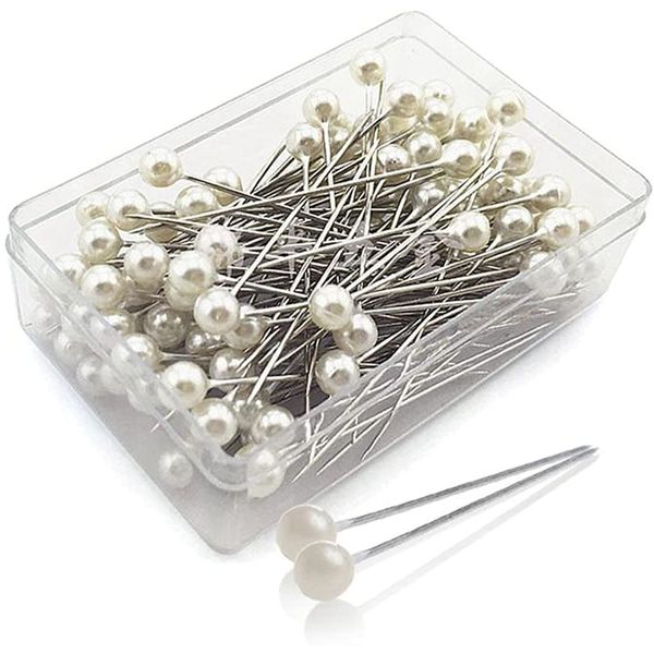 200 Pieces Pearl Pins for Flowers Wedding Pins Scarf Pins Sewing Pins Corsage Pin Quilting Pins for Bouquets Crafts Sewing Decorations Wedding DIY Dressmaking with Plastic Box