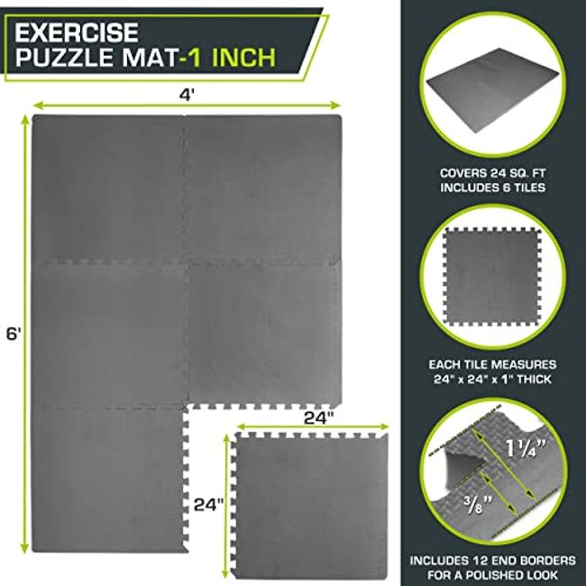 ProsourceFit Extra Thick Puzzle Exercise Mat 1, EVA Foam