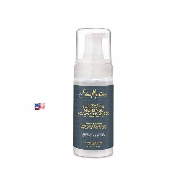 Shea Moisture NO-RINSE FOAM CLEANSER Cornrows Box Braid Weave Extensions Jojoba