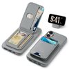 TUCCH iPhone 16 Plus Case, PU Leather, Folding Card Case, iPhone 16 Plus Case, Back Card Storage, Lightweight, Thin, Removable, Magnetic Adhesive, Wireless Charging Compatible, RFID Blocking,