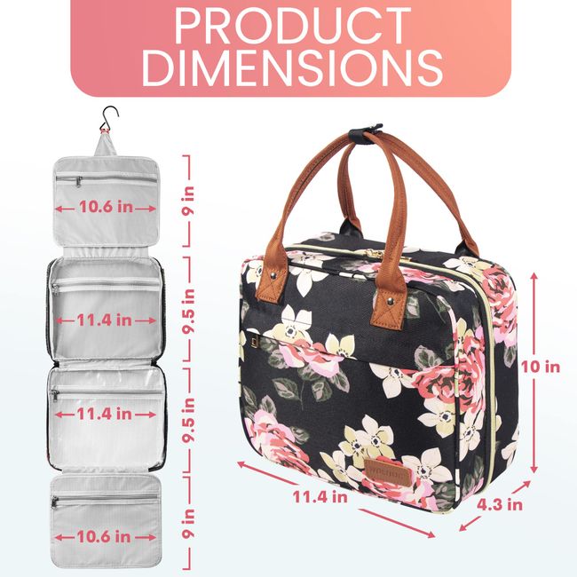 Toiletry Bag for Women Travel Bag with Hanging Hook Bathroom Organizer