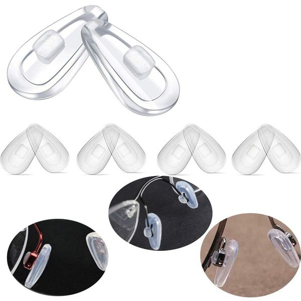 Eyeglass Nose Pads Push-in Push in Air Chamber 5 Pairs Anti-Slip Soft Silicone Glass Nose Pads for Glasses Eyeglasses Sunglasses