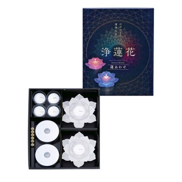 Maruesu Buddhist Altar Supplies LED Candle Lotus Flower Obon Buddhist Altar Frost White Jyorenka Set