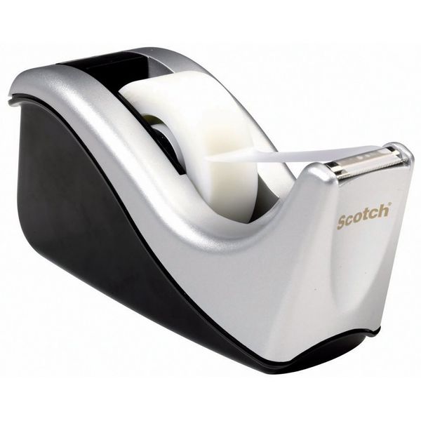 Scotch Desktop Tape Dispenser, Silvertech Two-Tone (C60-ST)