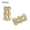 uxcell Insert Nuts with Knobs 30pcs M4 x 10mm (L) x 6mm(OD) Thread Print Brass Nuts Female Thread Inserts Brass Heat Set Insert Embedded Nuts