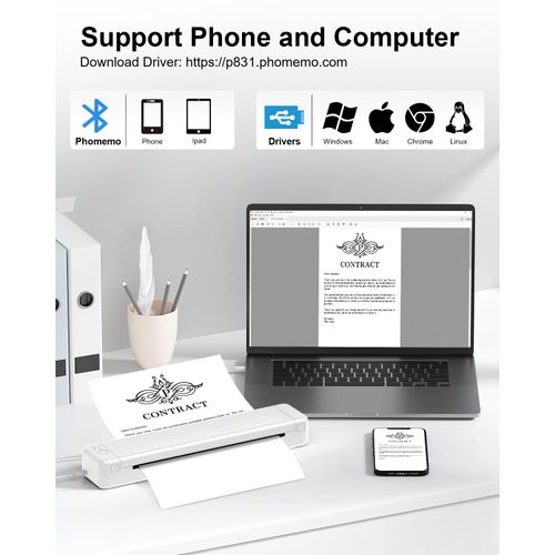 Phomemo Exclusive Thermal Transfer Ribbon - Support Phomemo P831 (216mm) A4 Portable Printer, Compatible with P831 Inkless Printer for Travel, Outdoor, 2 Rolls