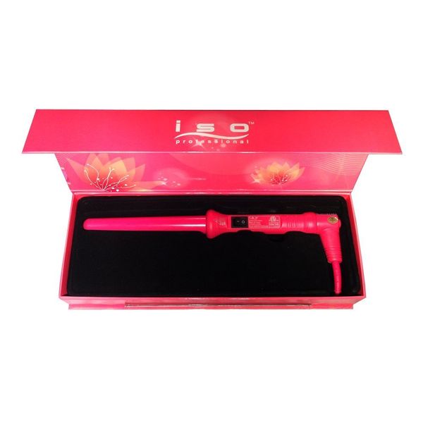 ISO Professional Twister HOT Pink 25-32mm Barrel Tourmaline Ceramic Hair Curling Iron and Heat-resistant Glove