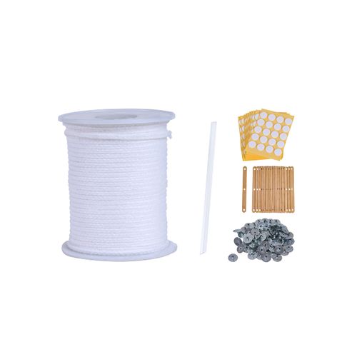 YiJiaXiang Thick Candle Wicks,131 ft 72 Ply Candle Wick Roll,Candle Wicks for Candle Making with Stickers, Holders and Bases.