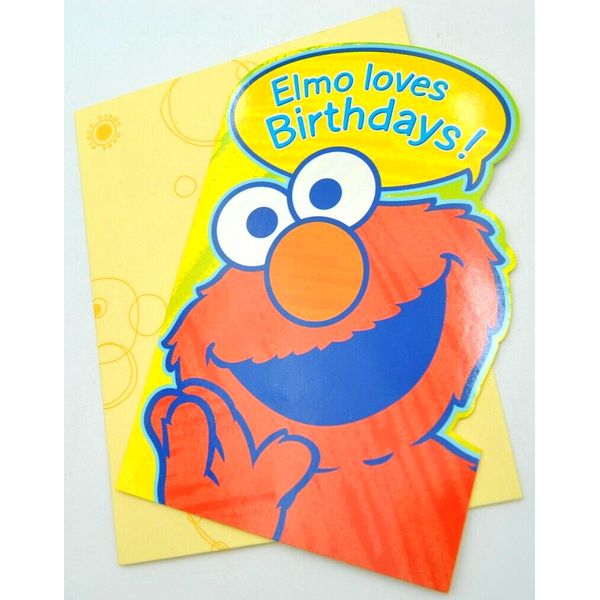 VINTAGE AG 2001 Sesame Street ELMO BIRTHDAY CARD w/ Coloring page & Envelope