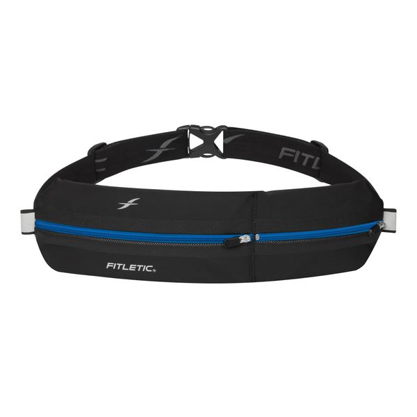 Fitletic Bolt Double Pocket Running Belt & Active Fanny Pack For Men & Women – Water Resistant, Lightweight Sleek Design – Patented No Bounce Hip Hugging Fit – Holds Any Phone