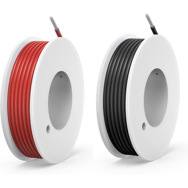 20 awg Silicone Electrical Wire Cable 2 Colors (23ft Each) 20 Gauge Negro -