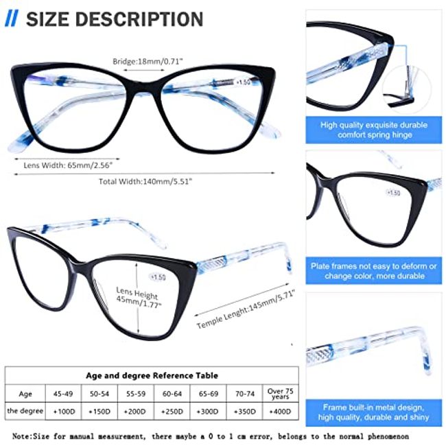 Anti Blue Light Blocking Glasses UV400 Lens Computer Reading Glasses with  Case