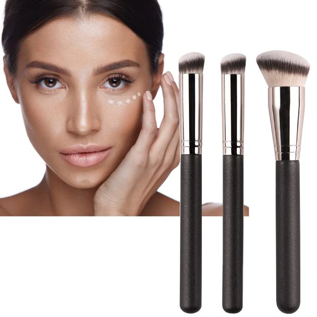 Foundation Make up Pinsel Set, Foundation Pinsel,Make Up Pinsel Set,Concealer Pinsel,Make Up Pinsel für Foundation,Puder,Rouge,Concealer,3PCS