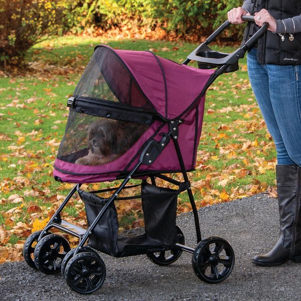 No-Zip Happy Trails Lite Pet Stroller for Cats/Dogs, Zipperless Entry, Easy Fold